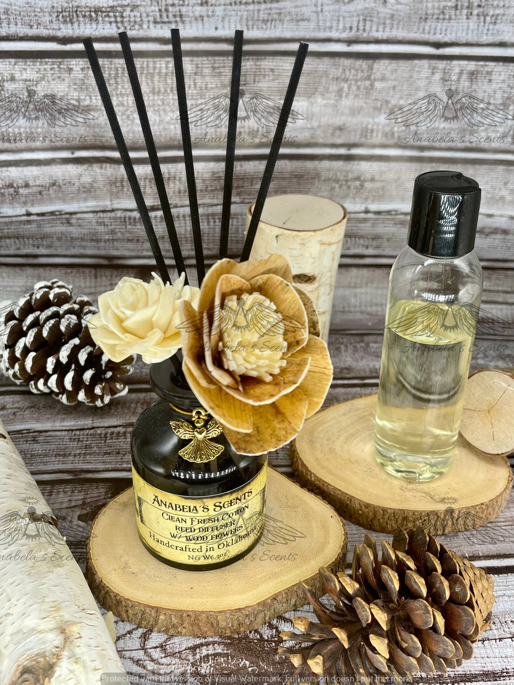 Reed Diffuser w/Wood Flowers